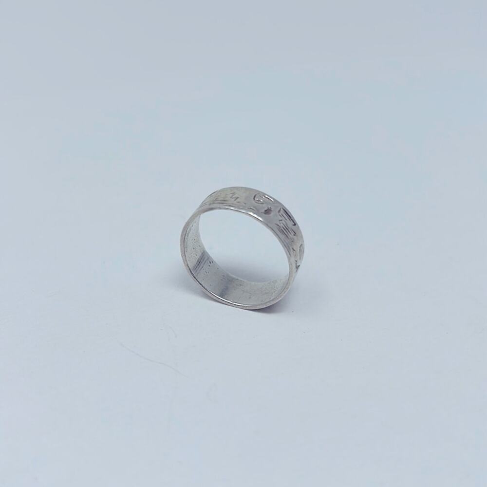 925 Women's Sterling Silver Patterned Band Ring Size 8-8.5